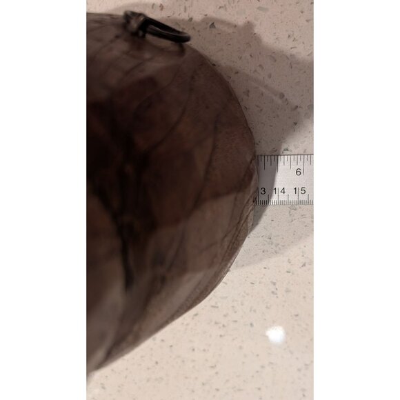 Hand-Carved Wooden Candle Holder with Metal Accent Rustic - Picture 13 of 16